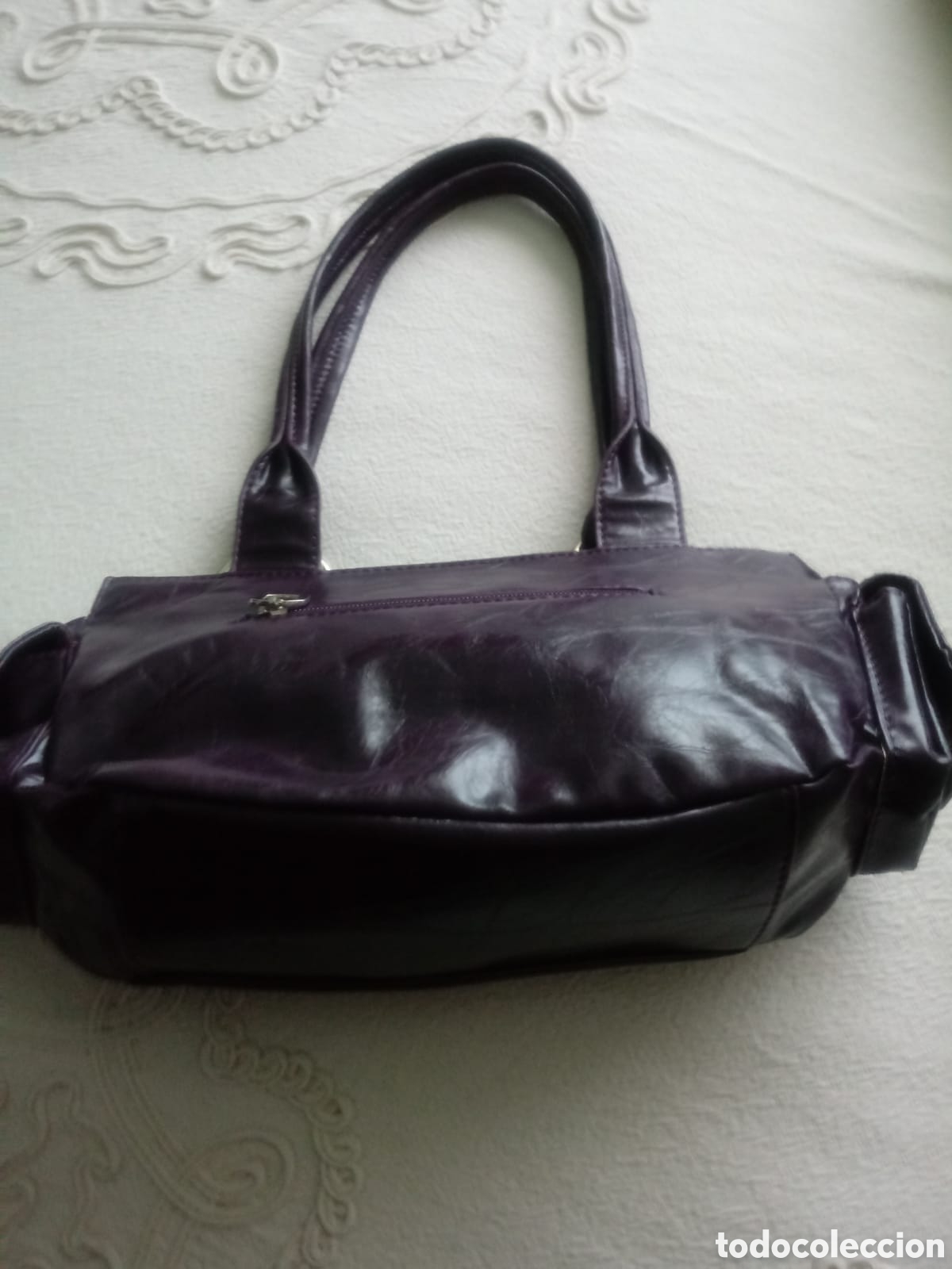 Vintage: Bolso de piel morado sin estrenar - Foto 2