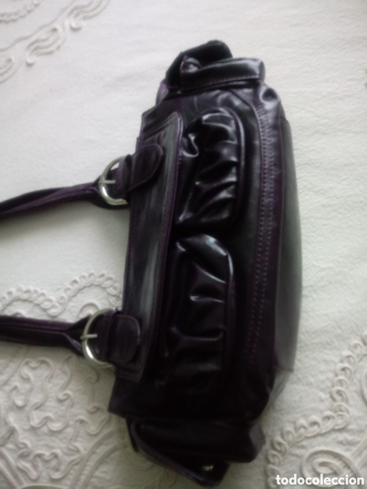 Vintage: Bolso de piel morado sin estrenar - Foto 3