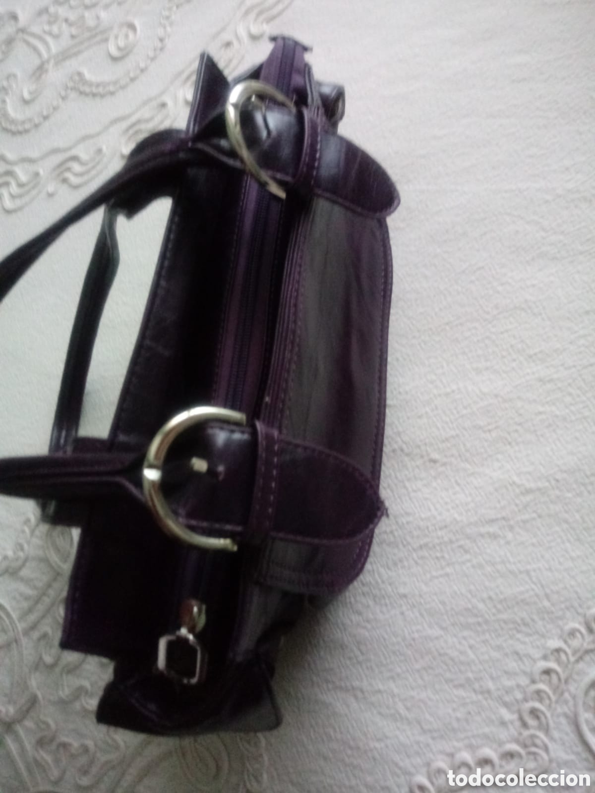 Vintage: Bolso de piel morado sin estrenar - Foto 4