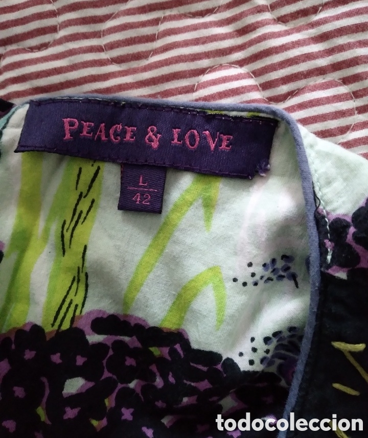 Vintage: Vestido de algod&oacute;n Peace & Love talla L - Foto 4