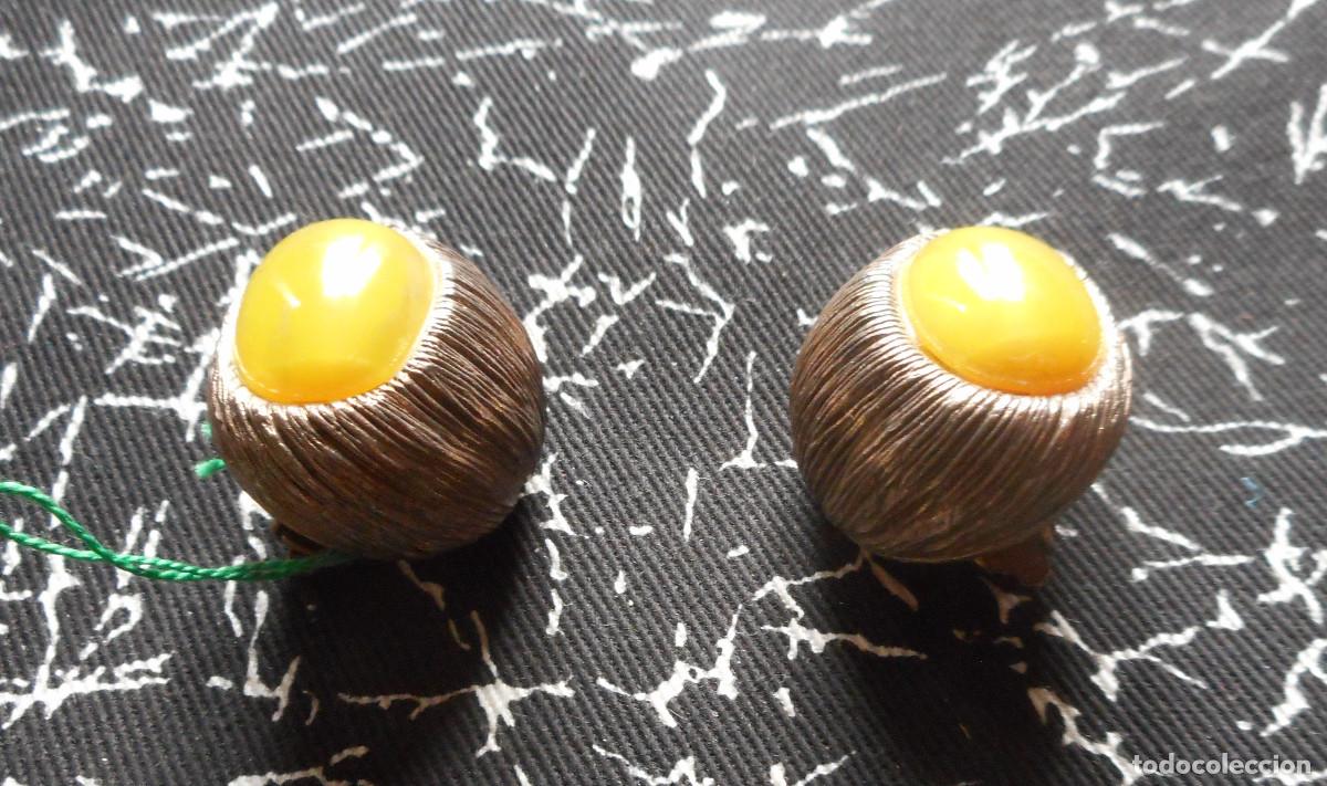 Vintage: PENDIENTES AMARILLOS DE LOS A&Ntilde;OS 60 - Foto 3