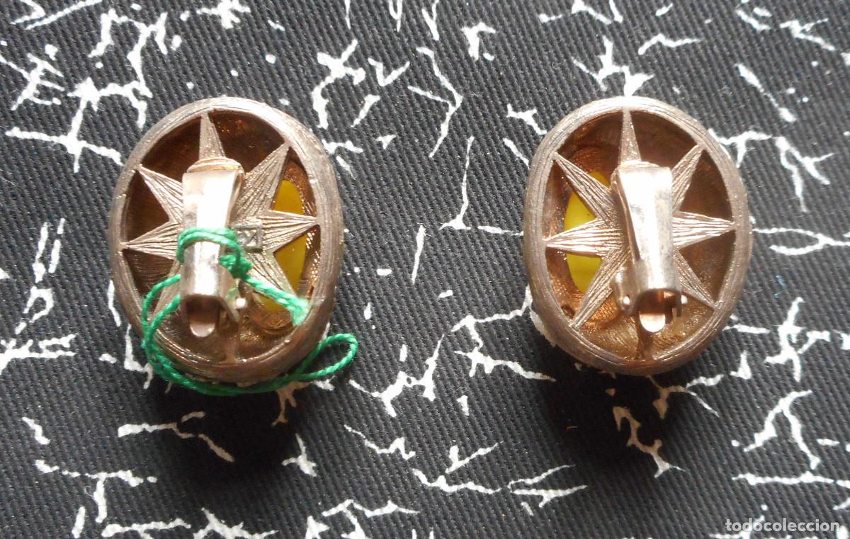 Vintage: PENDIENTES AMARILLOS DE LOS A&Ntilde;OS 60 - Foto 4