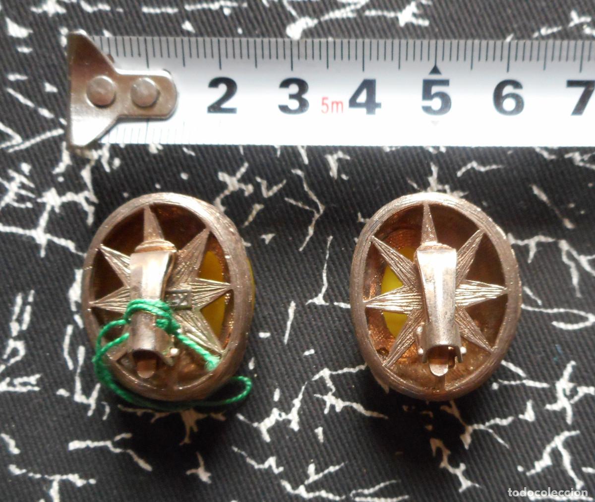 Vintage: PENDIENTES AMARILLOS DE LOS A&Ntilde;OS 60 - Foto 5