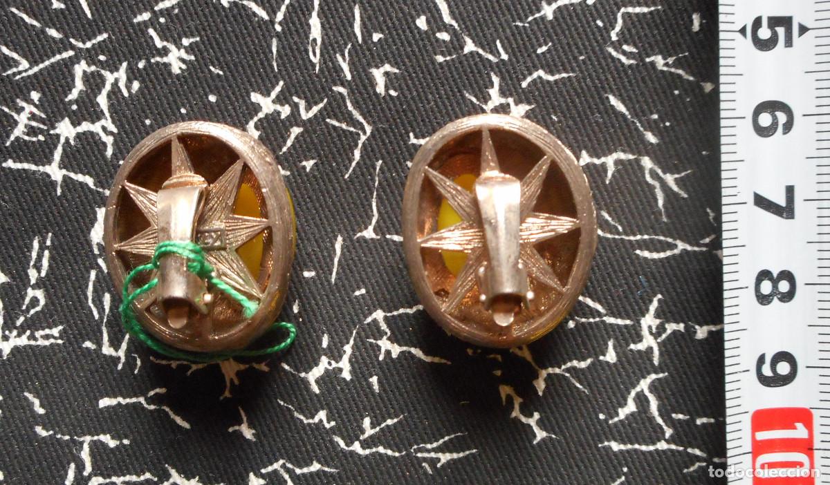 Vintage: PENDIENTES AMARILLOS DE LOS A&Ntilde;OS 60 - Foto 6