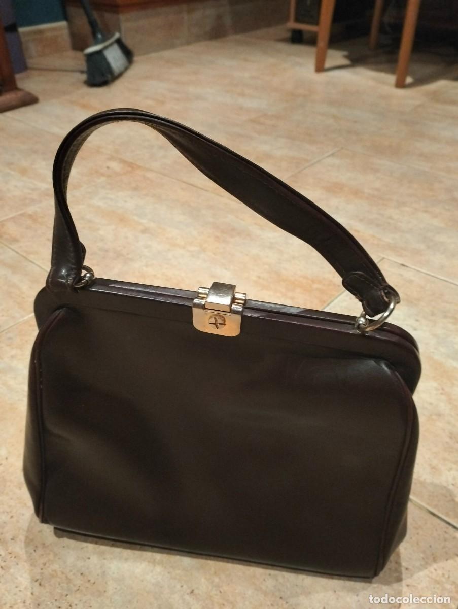 Vintage: bolso de piel marron - Foto 1