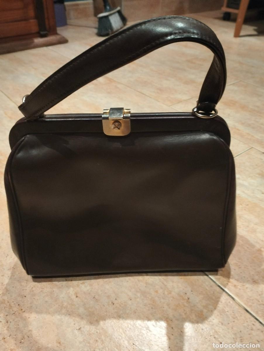 Vintage: bolso de piel marron - Foto 2