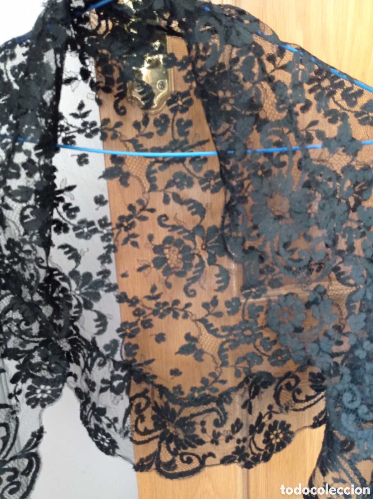 Vintage: Mantilla negra a&ntilde;os 20 - Foto 1