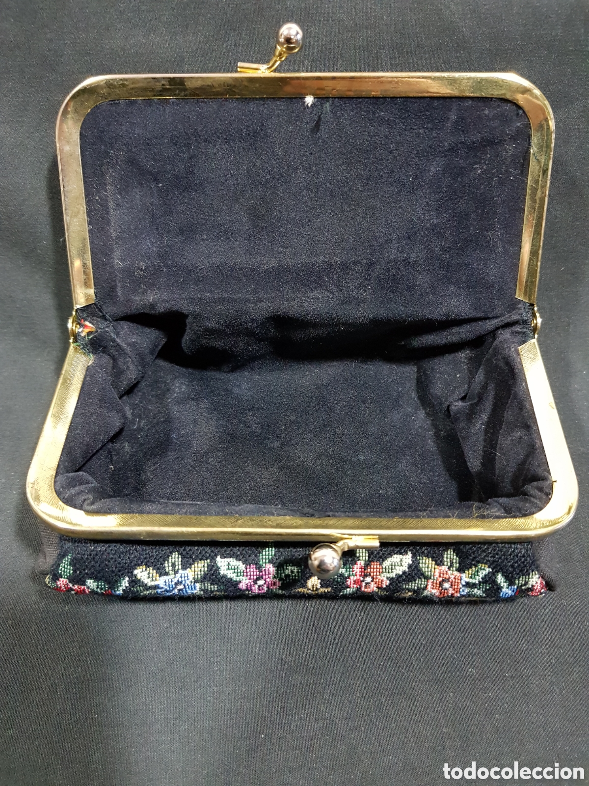 Vintage: Monedero Petit Point Rectangular Interior Terciopelo Vintage Retro Cl&aacute;sico - Foto 7