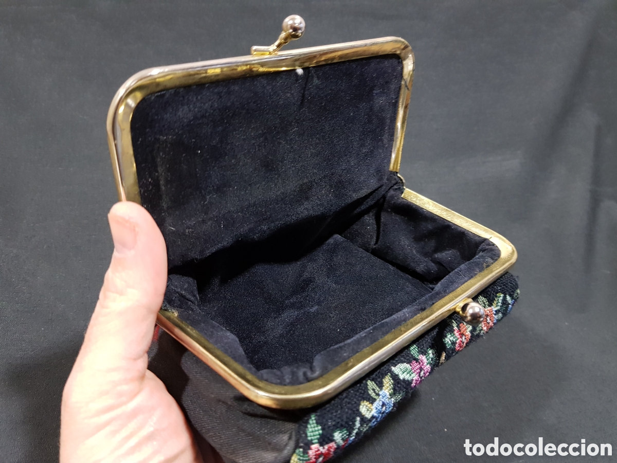 Vintage: Monedero Petit Point Rectangular Interior Terciopelo Vintage Retro Cl&aacute;sico - Foto 10