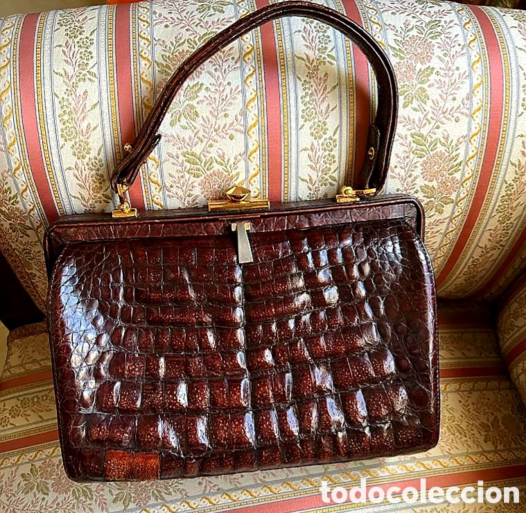 Vintage: Bolso de cocodrilo vintage. - Foto 3