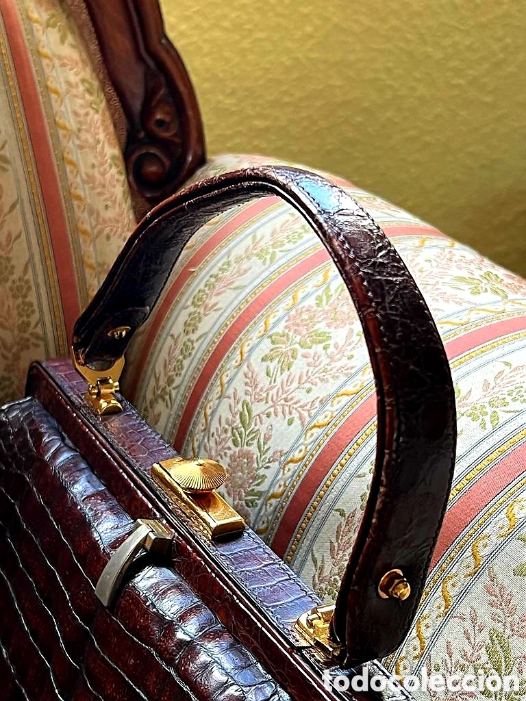 Vintage: Bolso de cocodrilo vintage. - Foto 4