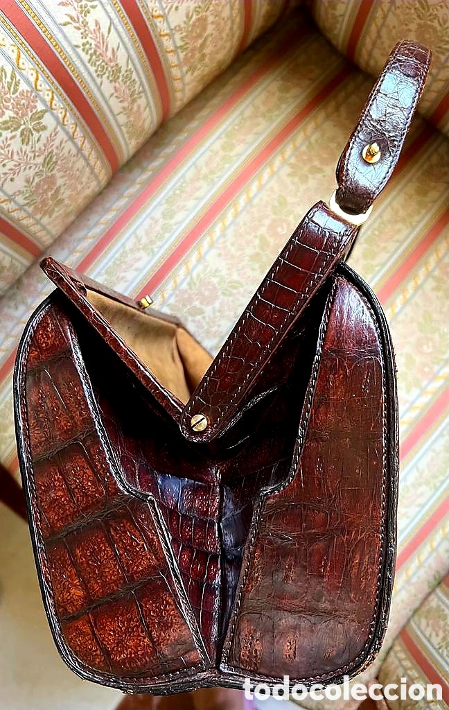 Vintage: Bolso de cocodrilo vintage. - Foto 7