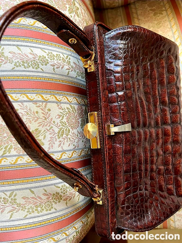 Vintage: Bolso de cocodrilo vintage. - Foto 10