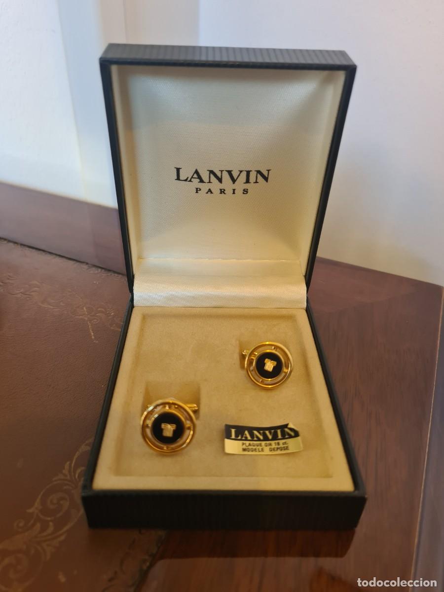 Vintage: GEMELOS LANVIN PARIS BA&Ntilde;O DE ORO - Foto 1