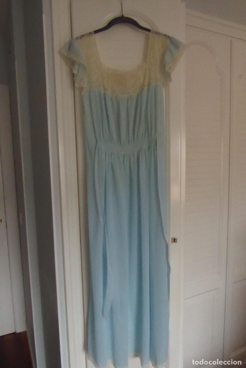Vintage: CAMIS&Oacute;N AZUL DATZIRA - TALLA 3 - Foto 3