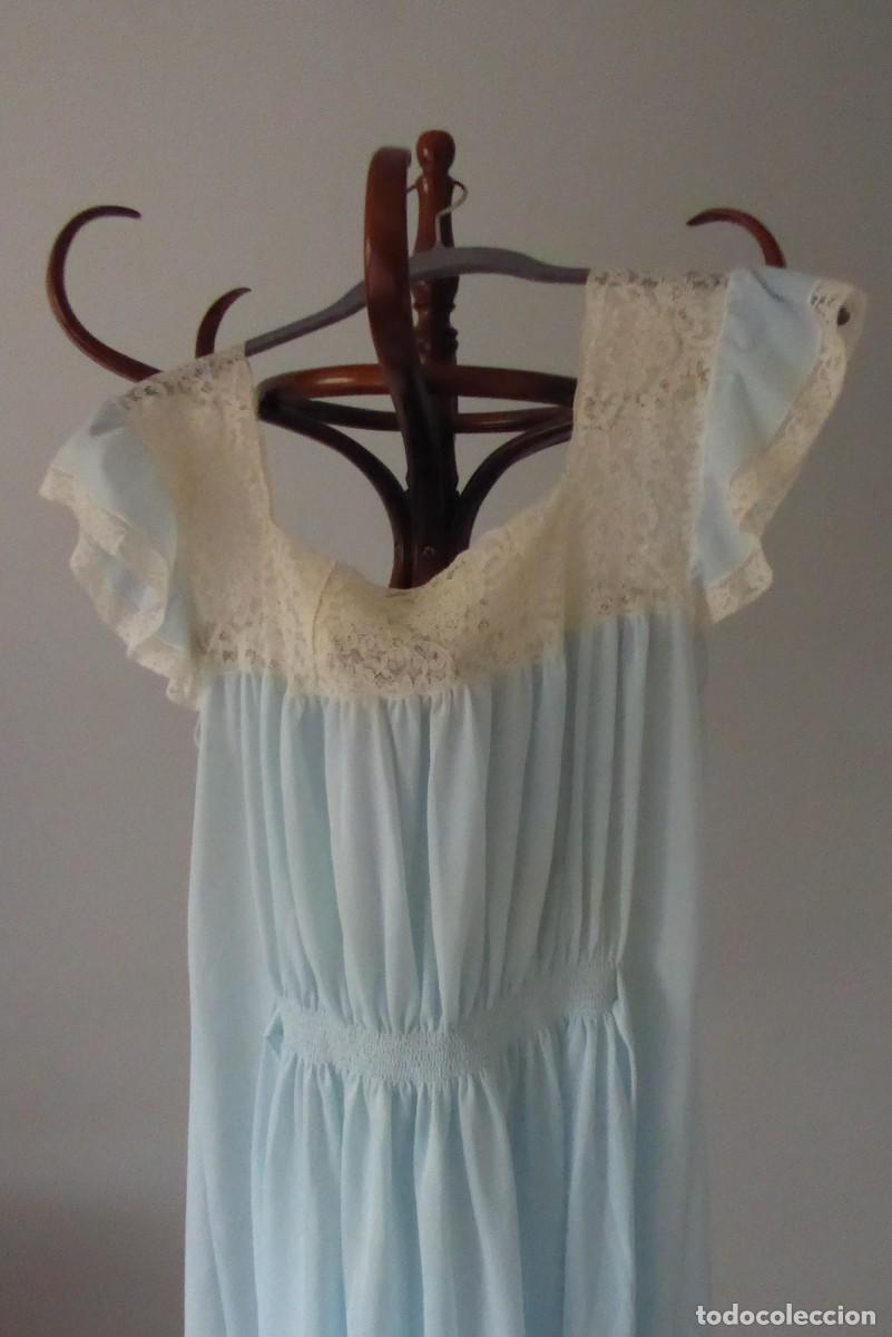 Vintage: CAMIS&Oacute;N AZUL DATZIRA - TALLA 3 - Foto 4