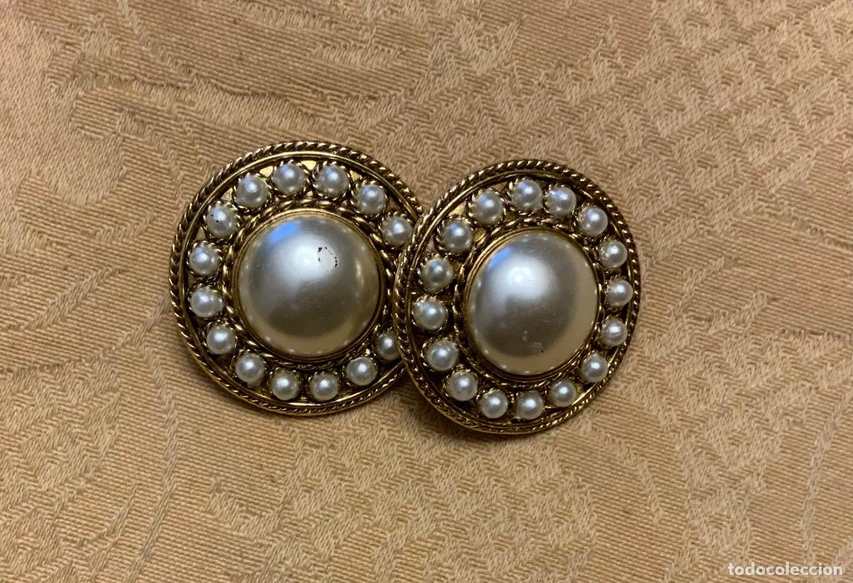 Vintage: PENDIENTES A&Ntilde;OS 80 REDONDOS, PERLAS - Foto 1