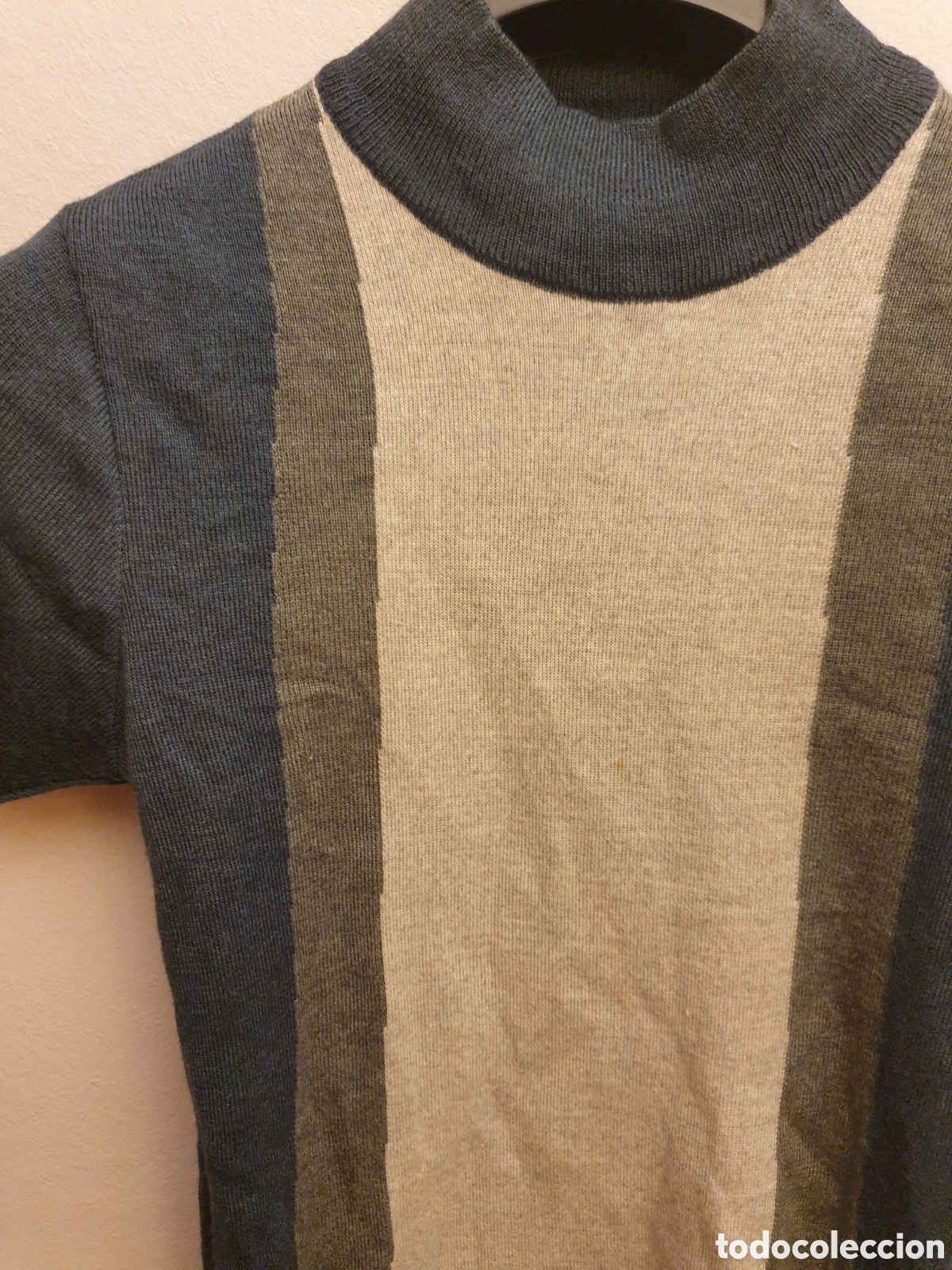 Vintage: Jersey de punto de rayas de manga corta. - Foto 3