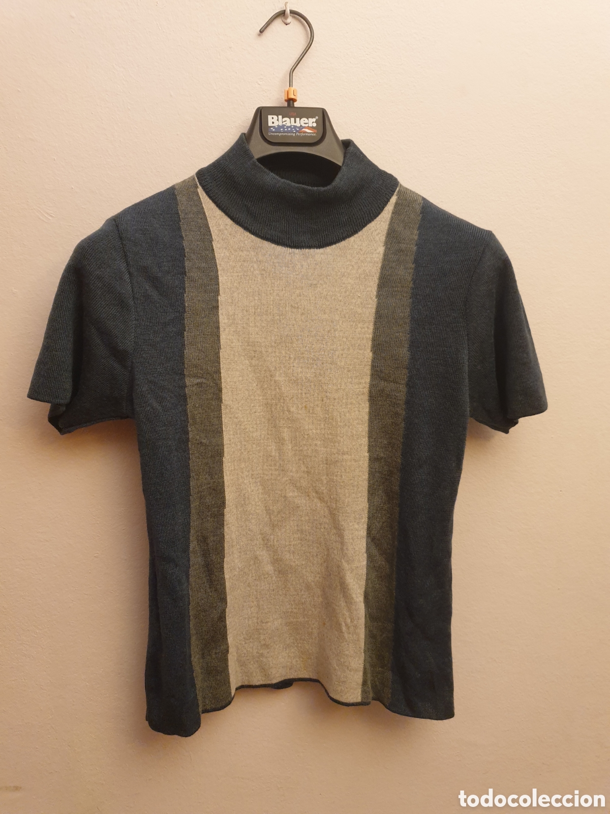 Vintage: Jersey de punto de rayas de manga corta. - Foto 1
