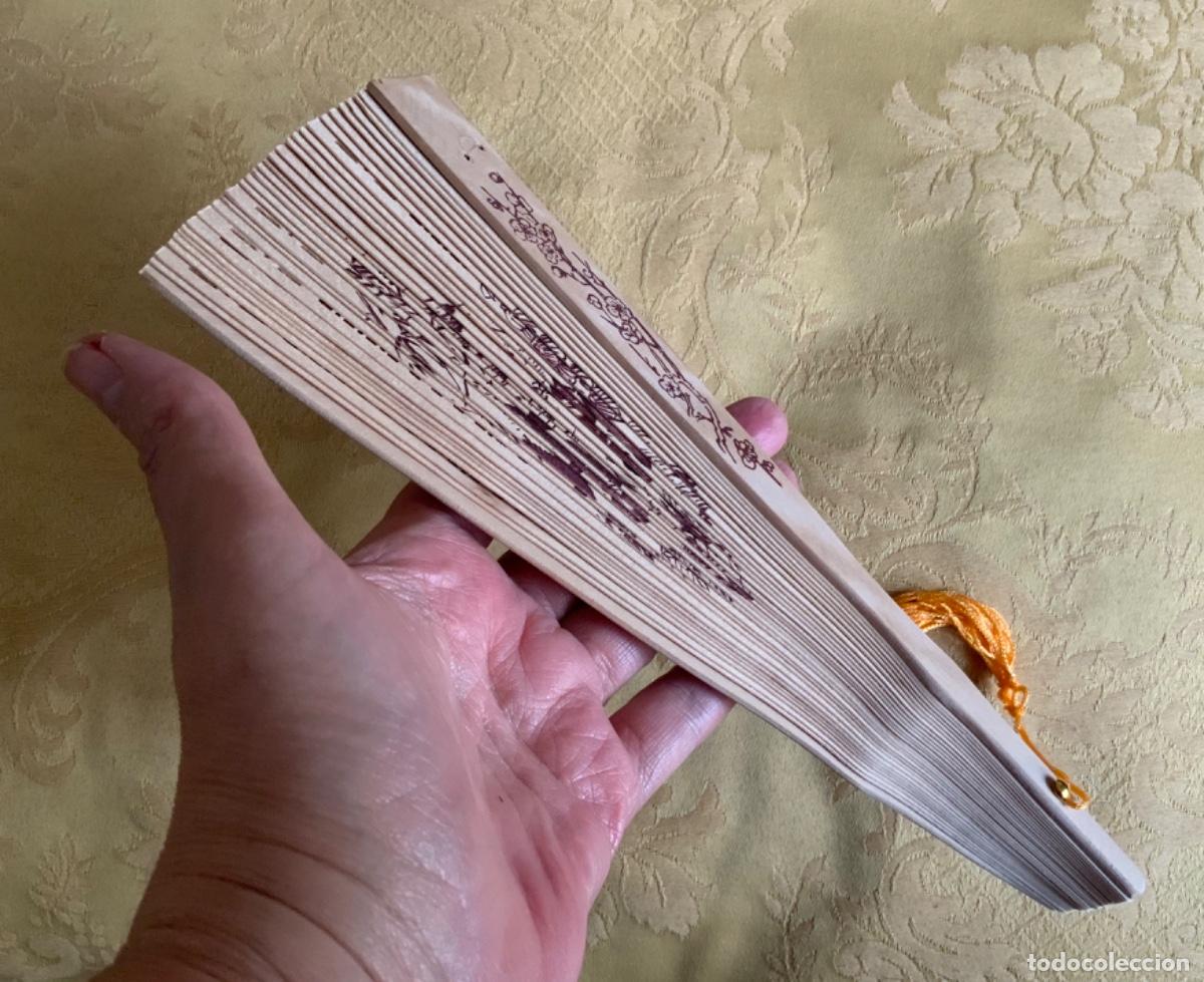 Vintage: ABANICO MADERA SIN BARNIZAR Y DIBUJOS DE OSOS PANDA - Foto 12