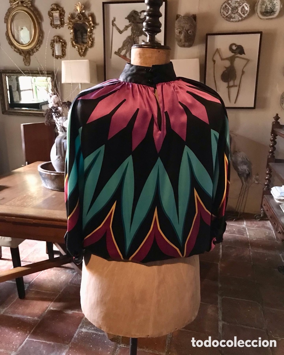 Vintage: Camisa de Arlequ&iacute;n Marca Custo Barcelona - Foto 2