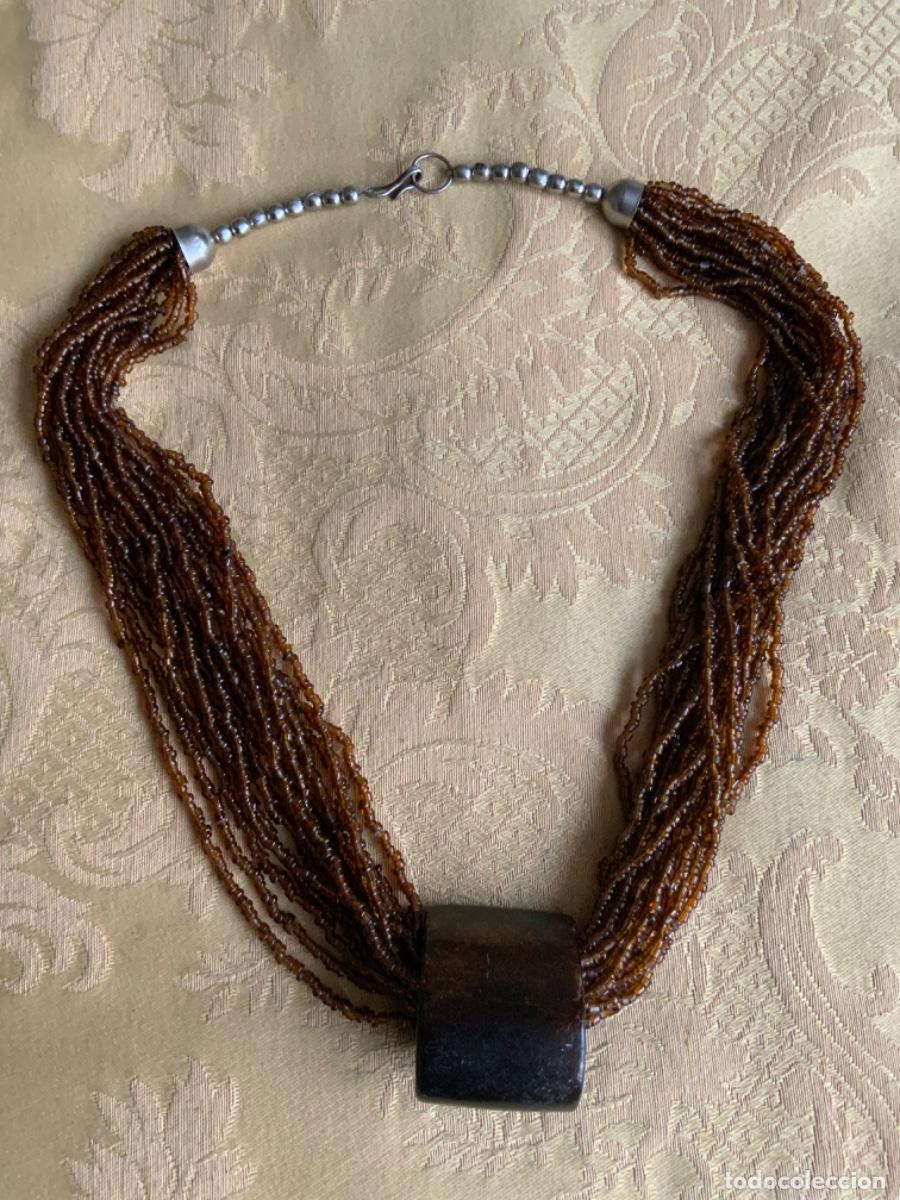 Vintage: COLLAR ETNICO ABALORIOS DE CRISTAL Y MADERA - Foto 1