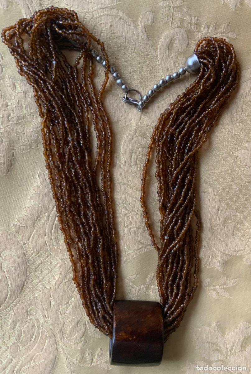 Vintage: COLLAR ETNICO ABALORIOS DE CRISTAL Y MADERA - Foto 2