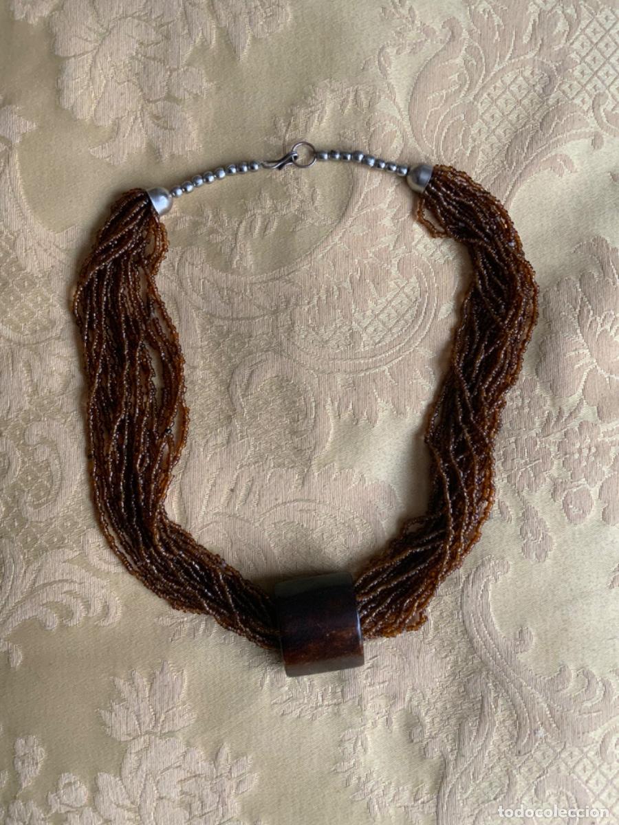 Vintage: COLLAR ETNICO ABALORIOS DE CRISTAL Y MADERA - Foto 5