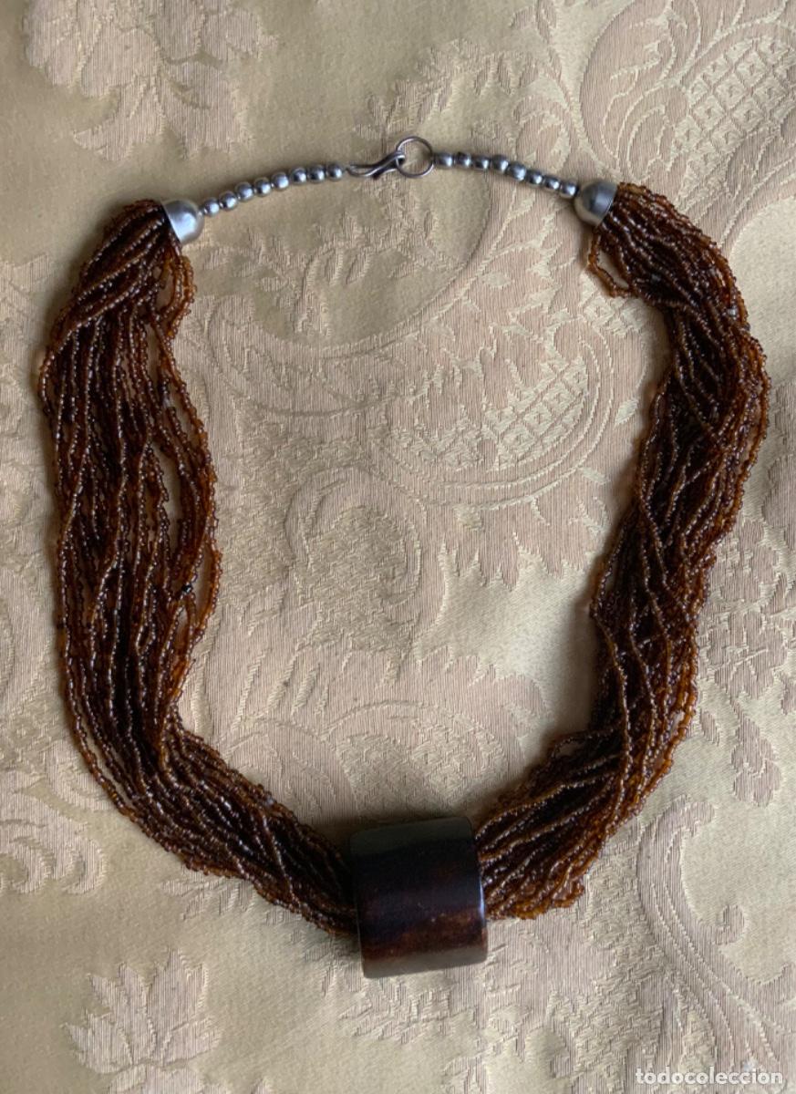 Vintage: COLLAR ETNICO ABALORIOS DE CRISTAL Y MADERA - Foto 7