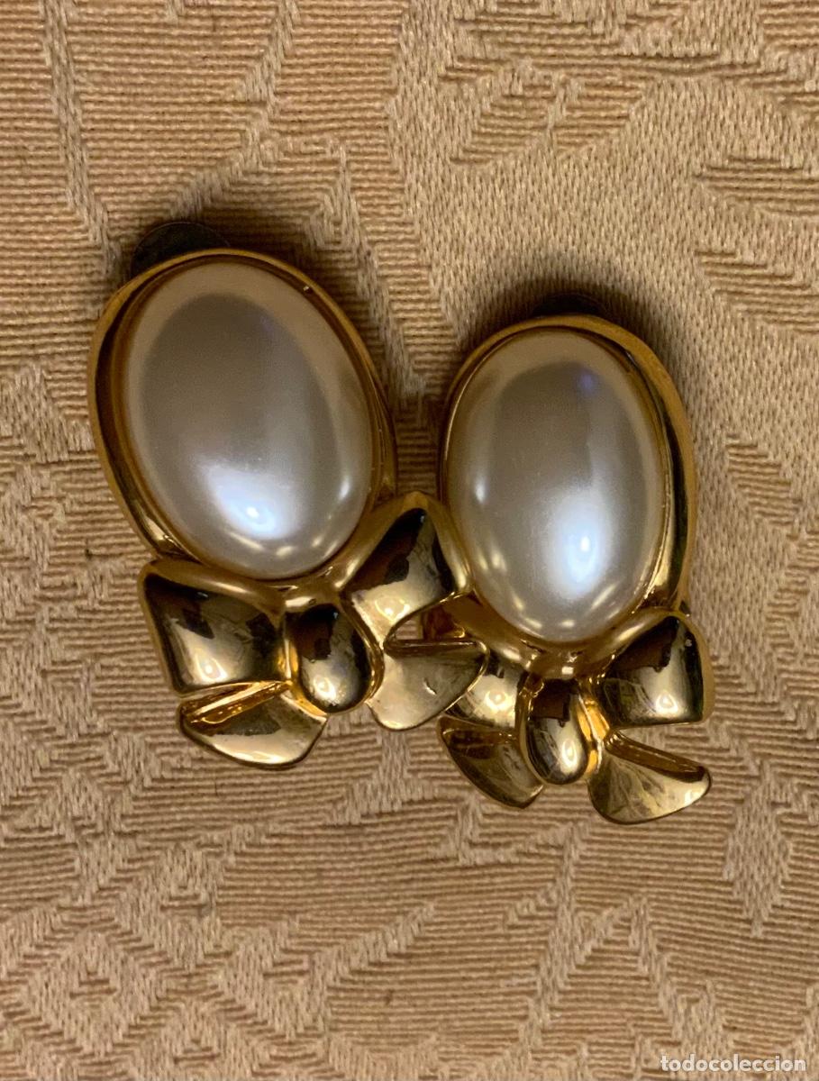 Vintage: PENDIENTES VINTAGE PERLA Y LAZO - Foto 1