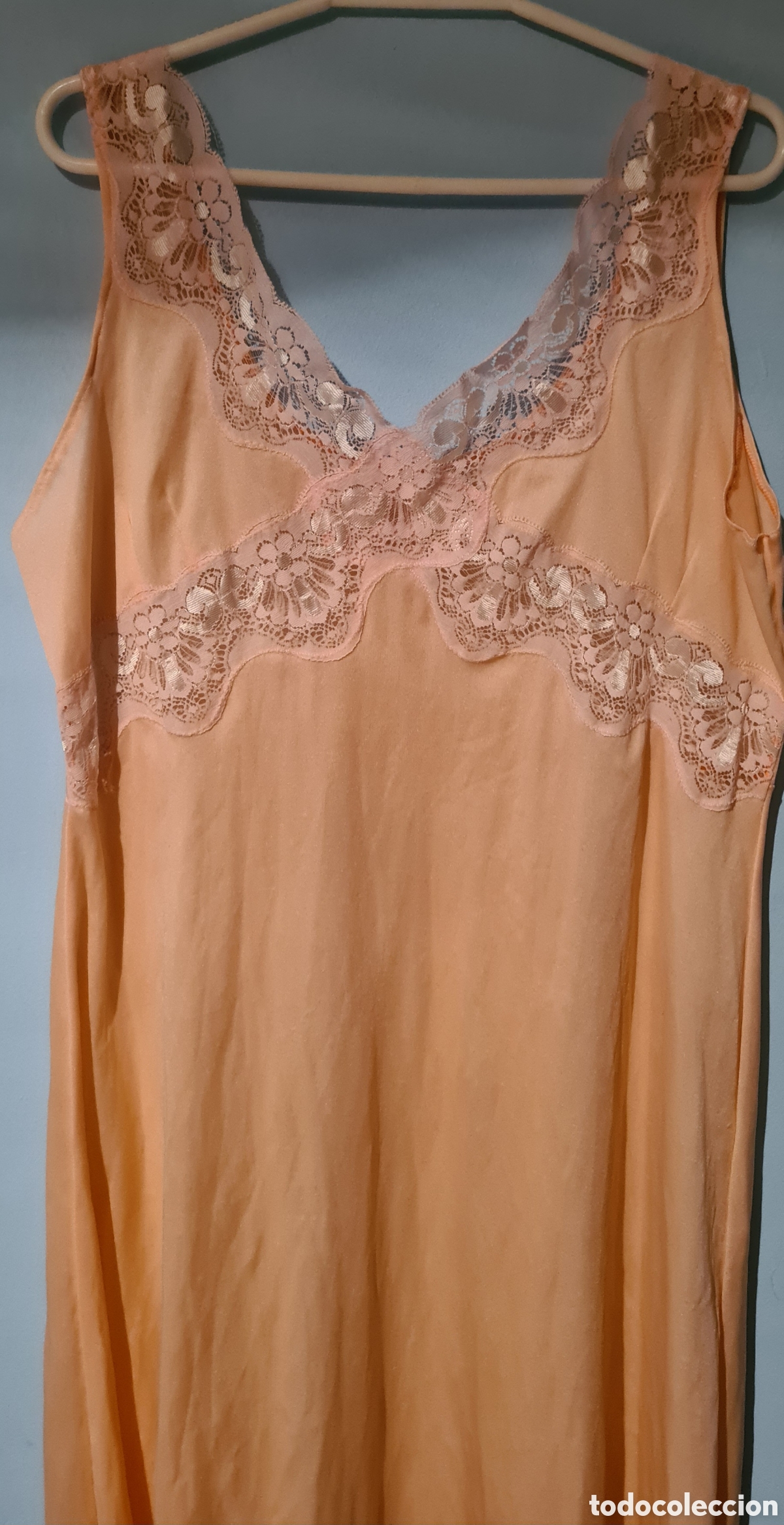 Vintage: Conjunto de bata y camison. Antiguo de ajuar. - Foto 2