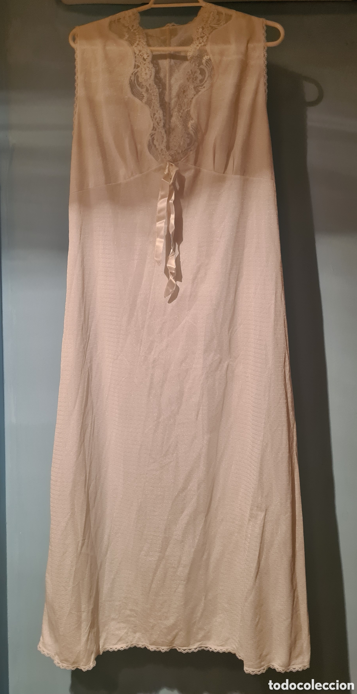 Vintage: Bata y camis&oacute;n blanco, antiguo de ajuar - Foto 5