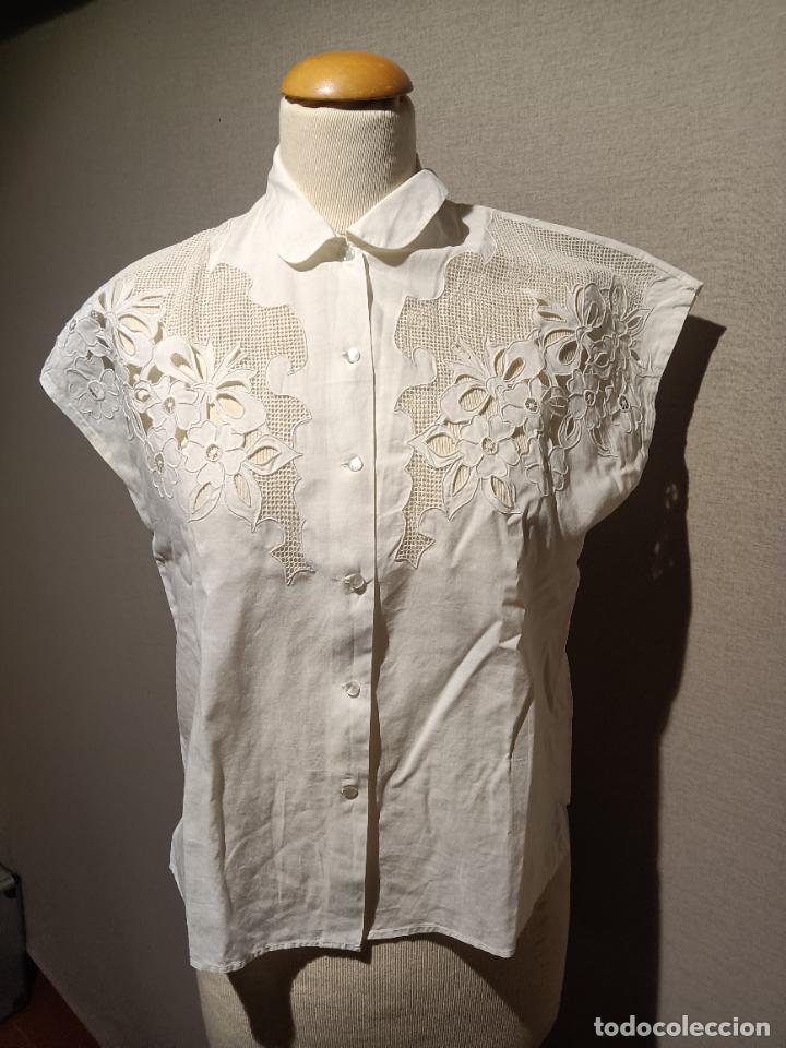 blusa antigua camisa blanca camiseta de mujer t - Comprar Moda vintage  mulher no todocoleccion
