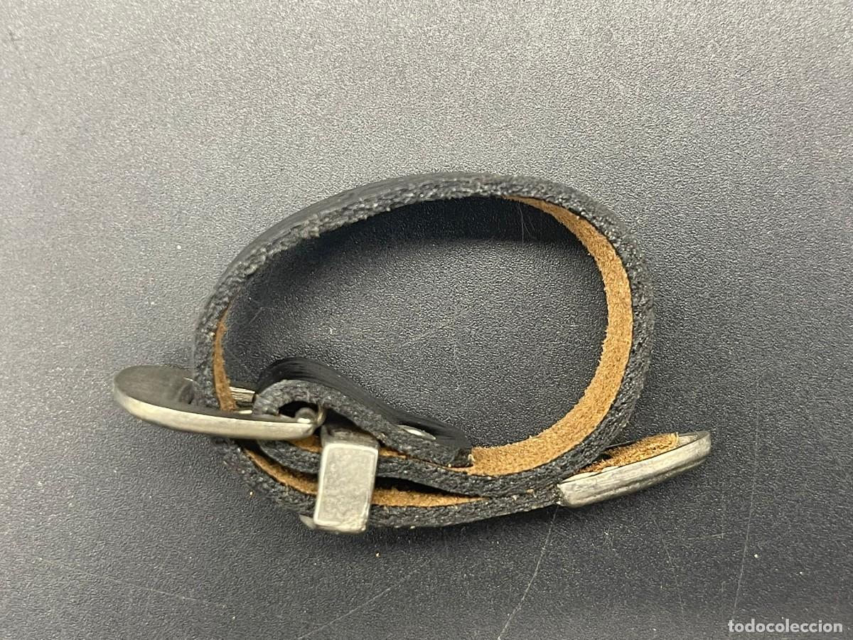 Vintage: PULSERA DE CUERO NEGRO - Foto 6