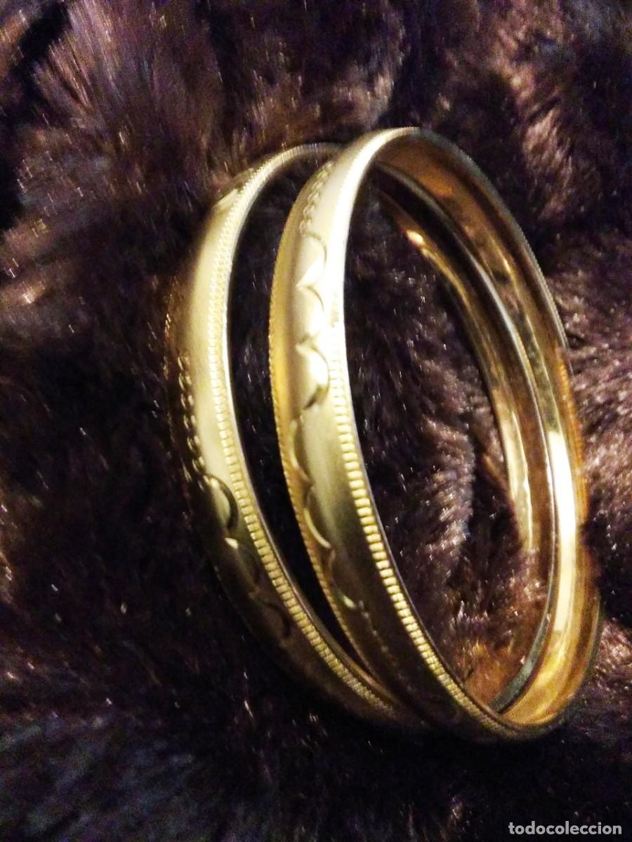 Vintage: Lote de 2 pulseras de acero dorado - Foto 1