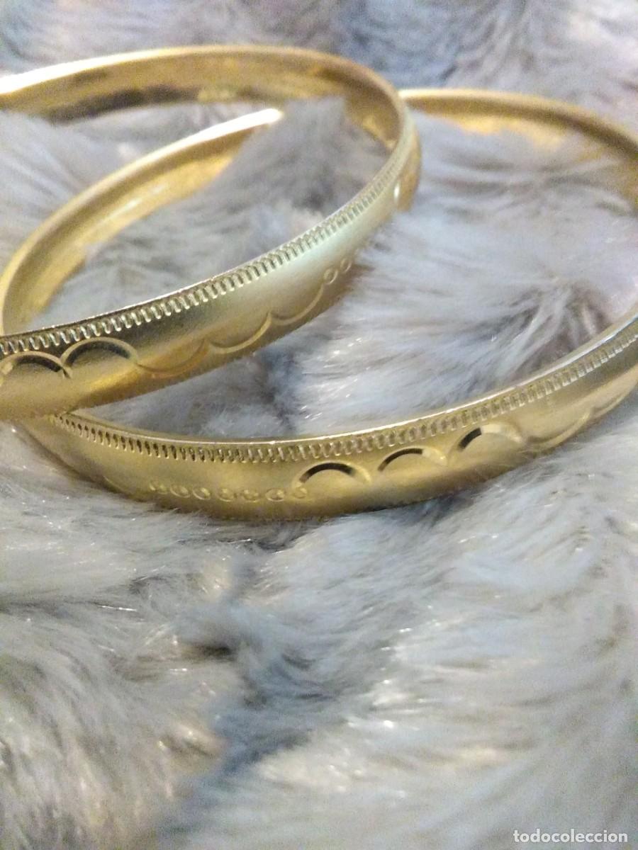 Vintage: Lote de 2 pulseras de acero dorado - Foto 2