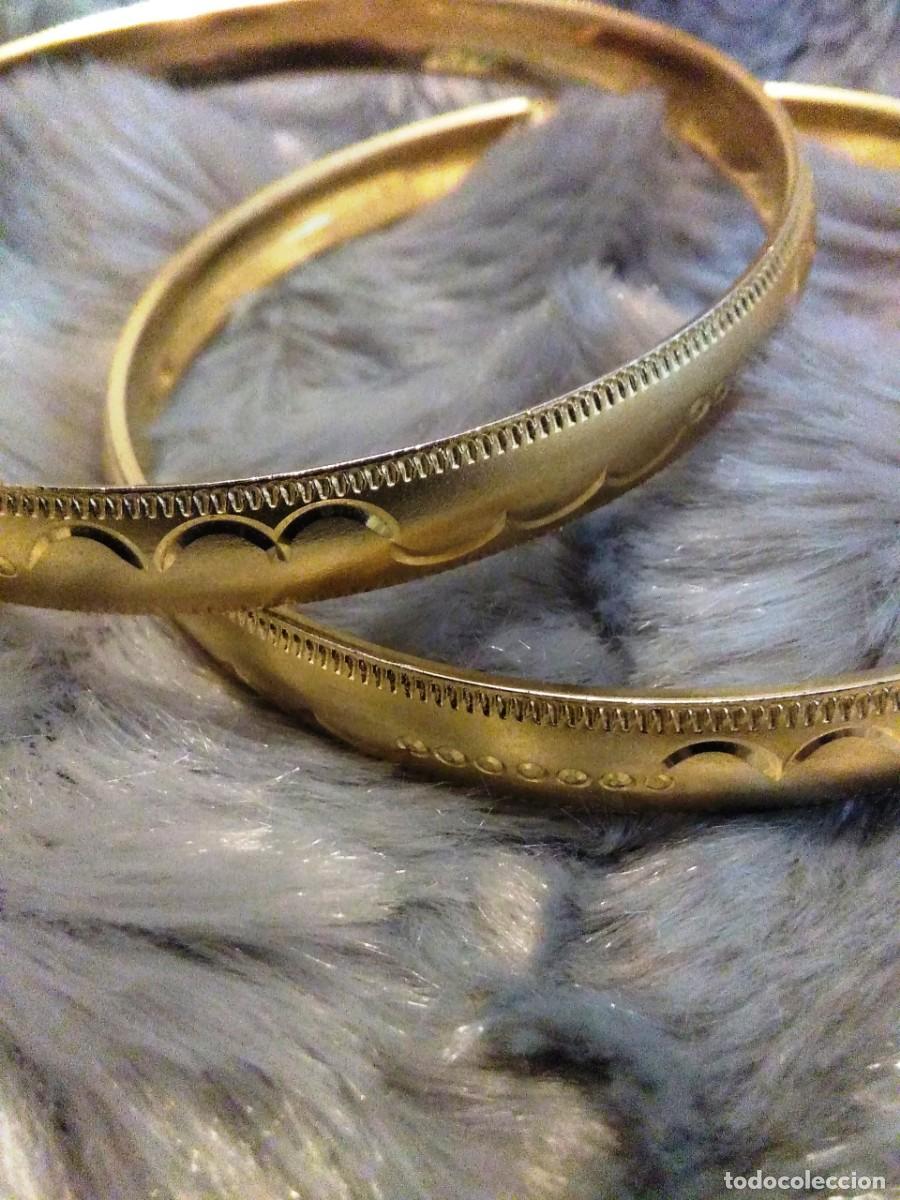Vintage: Lote de 2 pulseras de acero dorado - Foto 8