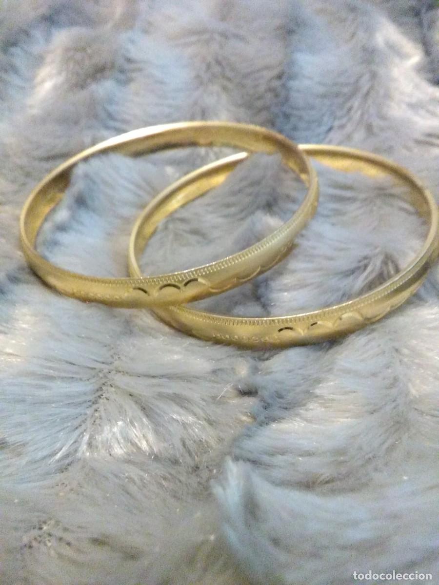 Vintage: Lote de 2 pulseras de acero dorado - Foto 9