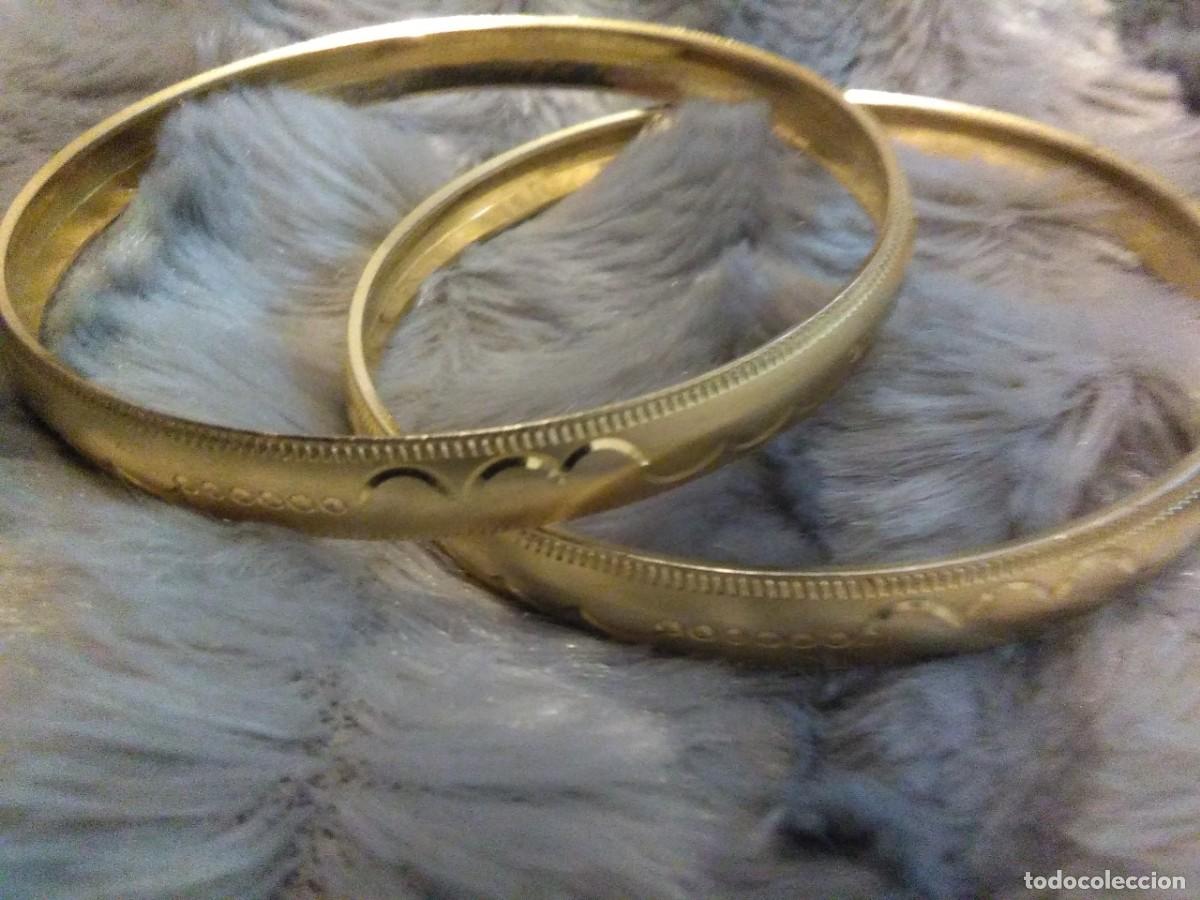 Vintage: Lote de 2 pulseras de acero dorado - Foto 10