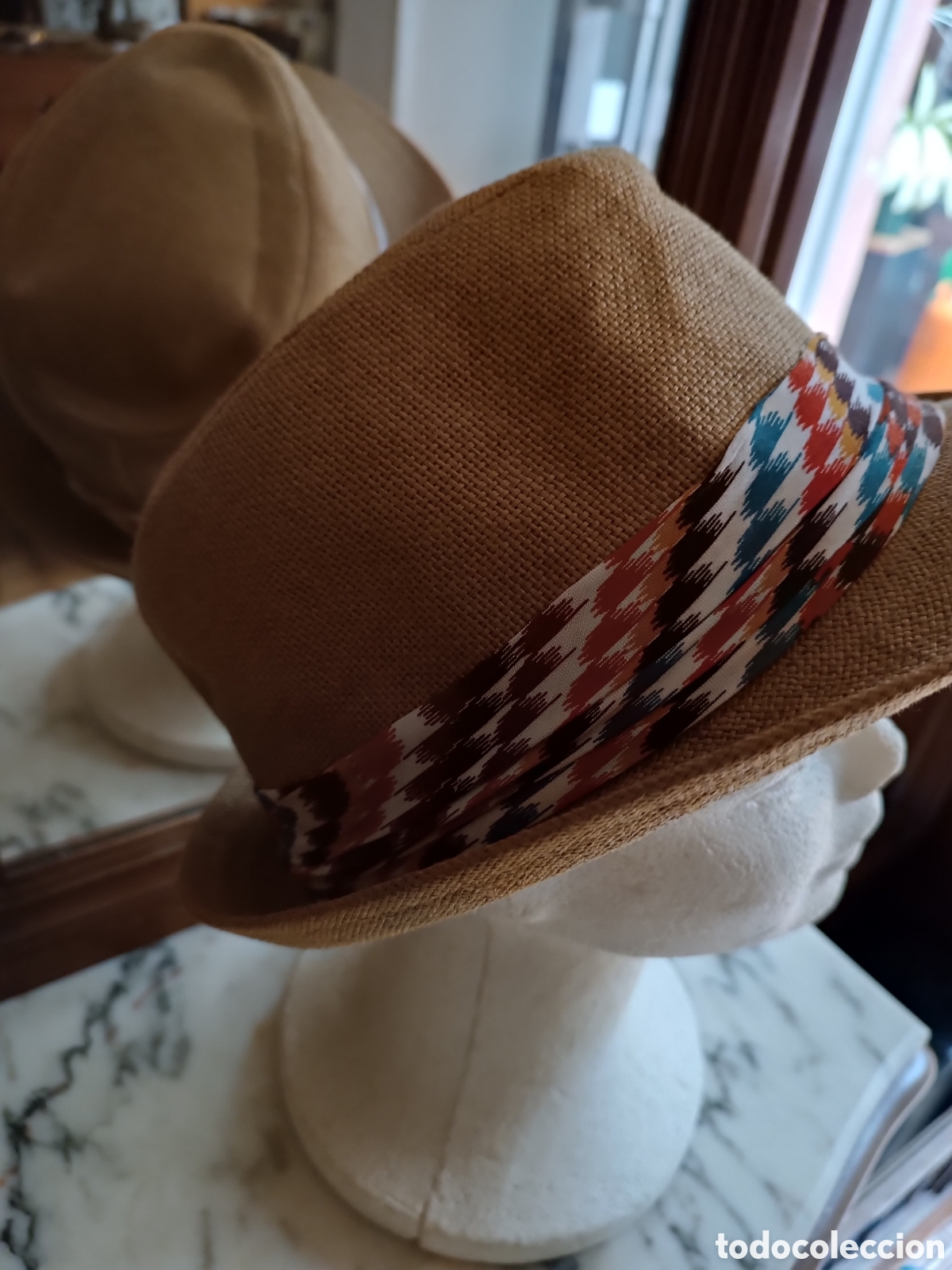 Vintage: Sombrero rafia loneta - Foto 2