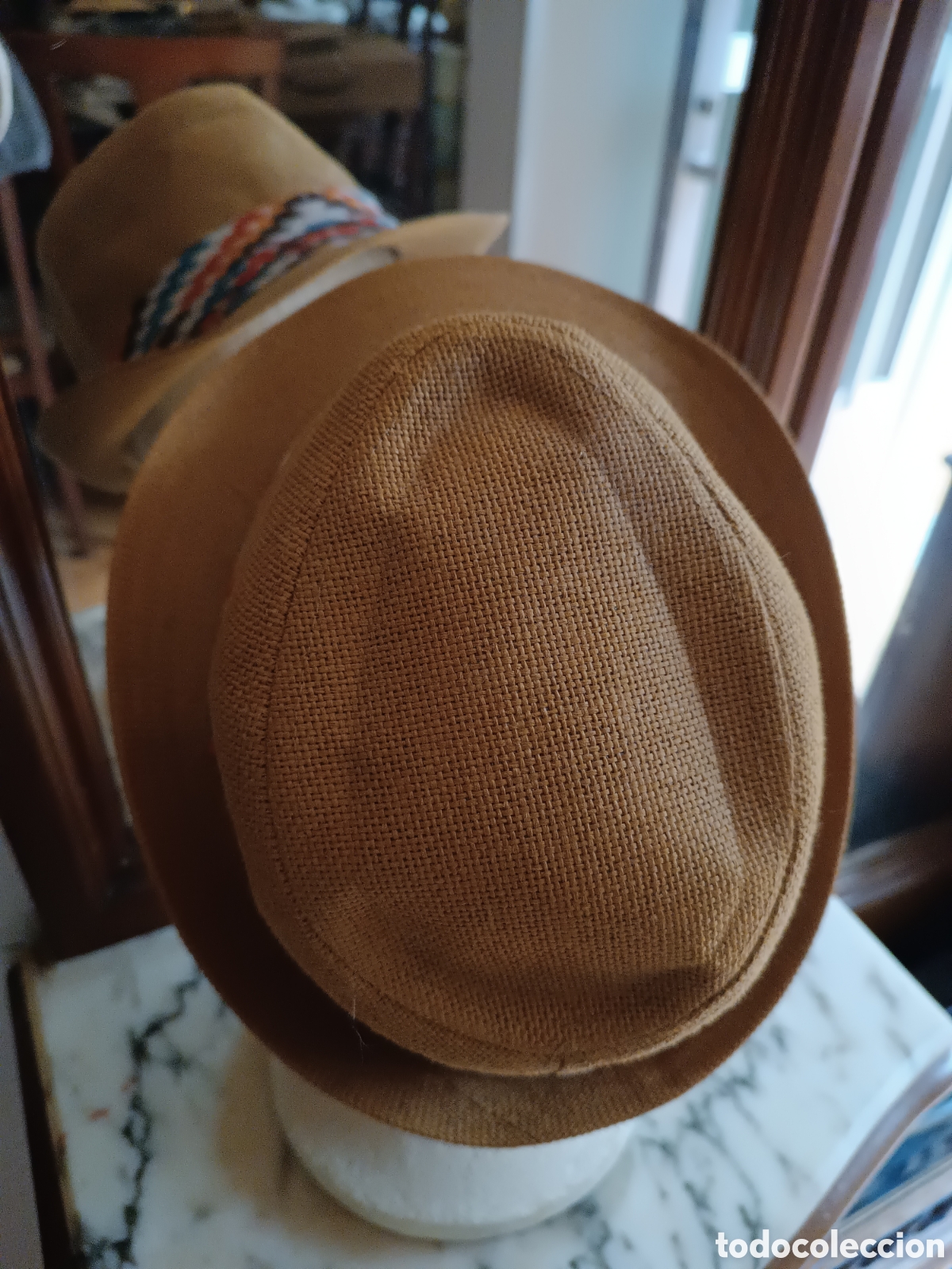 Vintage: Sombrero rafia loneta - Foto 3
