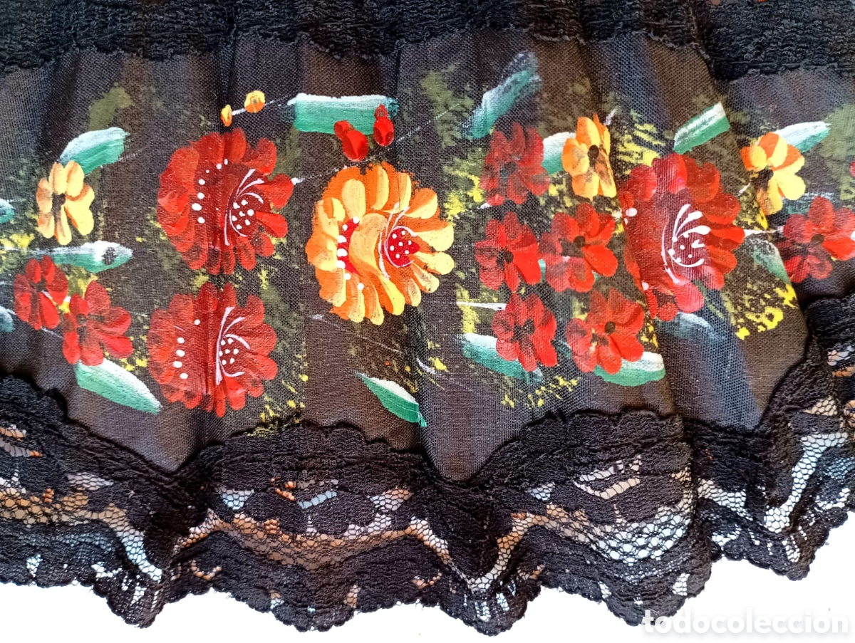 Vintage: Antiguo abanico pintado con encaje - Foto 6