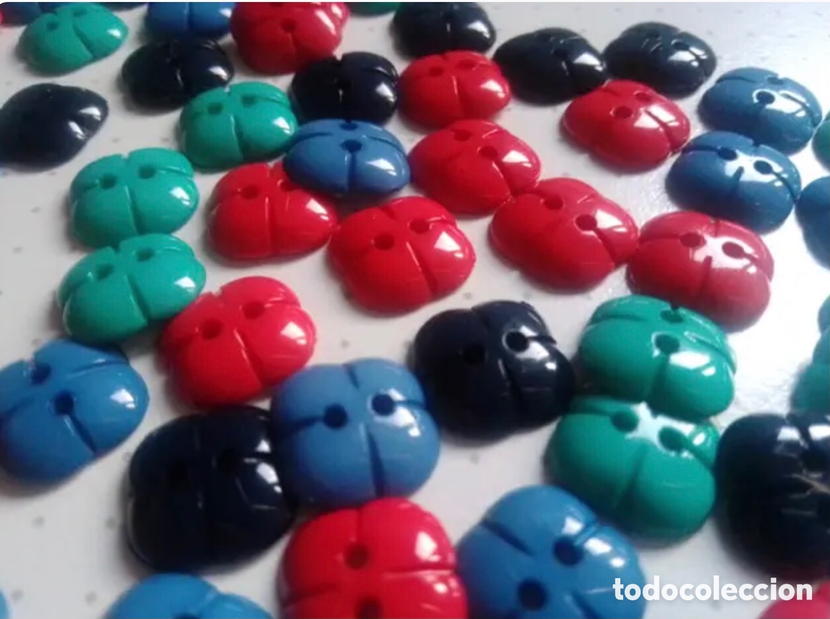 Vintage: 91 BOTONES TREVOL 4 HOJAS x7&euro; - Foto 1