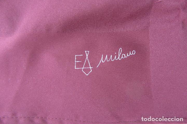 Vintage: Precioso pa&ntilde;uelo burdeos El Milano. - Foto 5