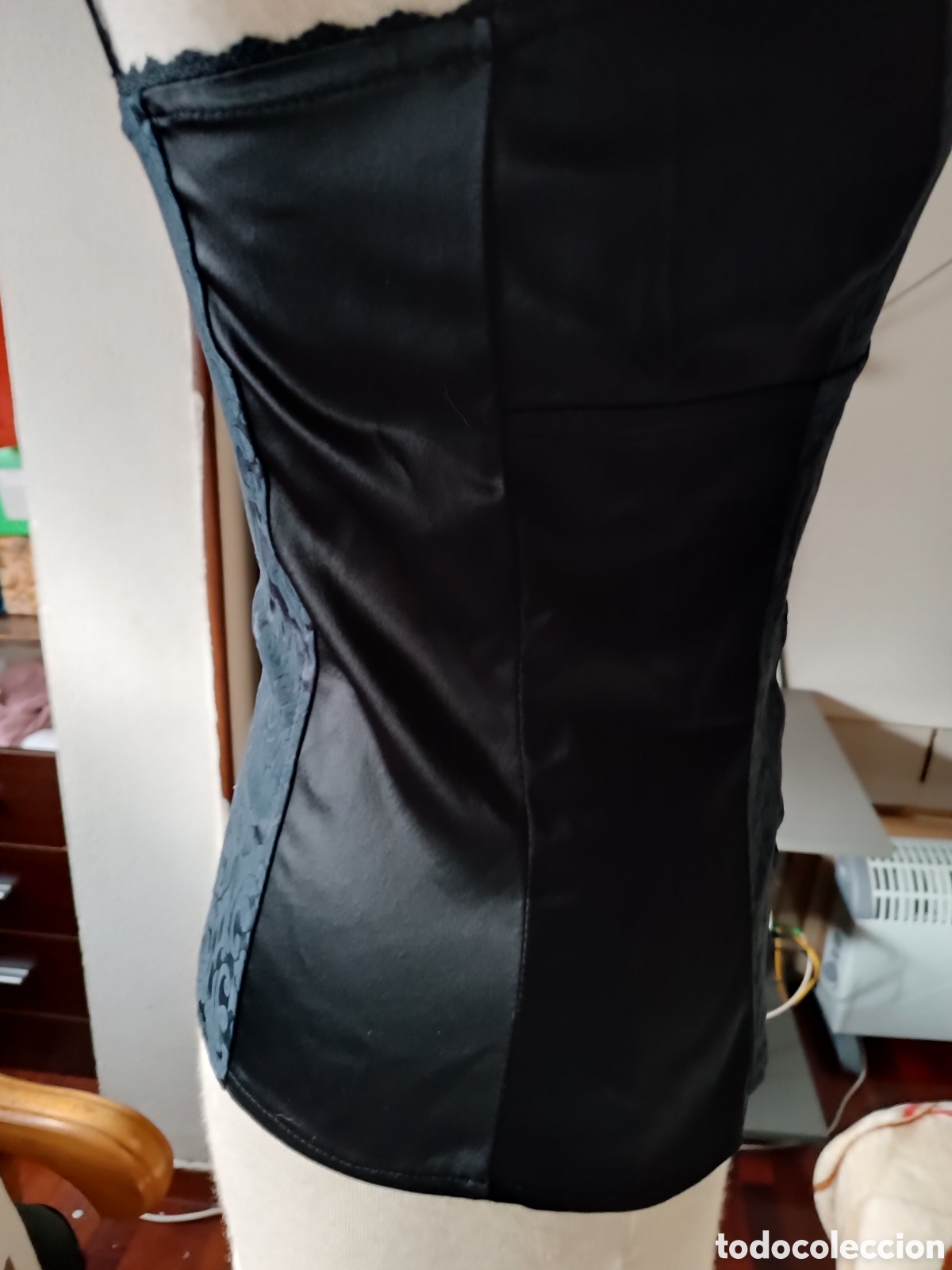 Vintage: Corset negro satinado - Foto 6