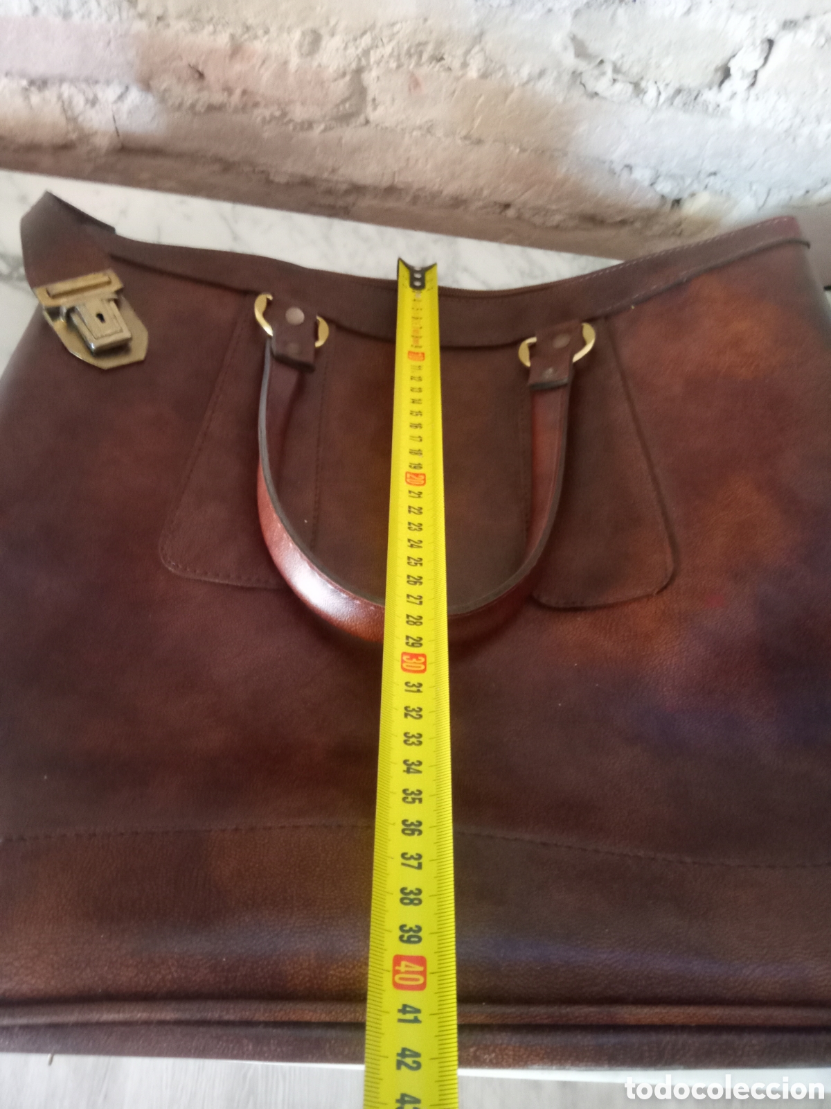 Vintage: Bolso de skay marr&oacute;n Vintage - Foto 4