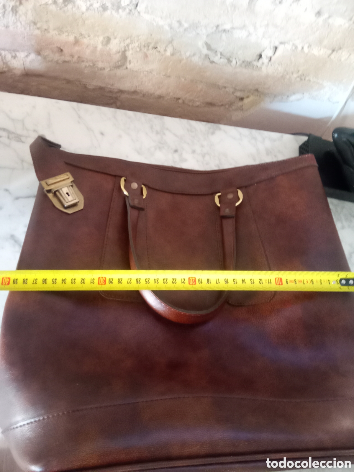 Vintage: Bolso de skay marr&oacute;n Vintage - Foto 5