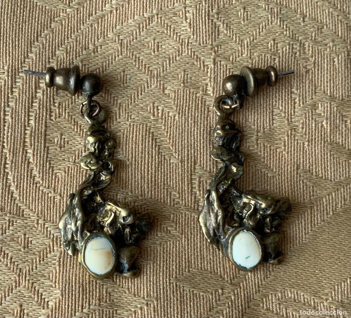 Vintage: PENDIENTES BRONCE HECHOS A MANO - Foto 3
