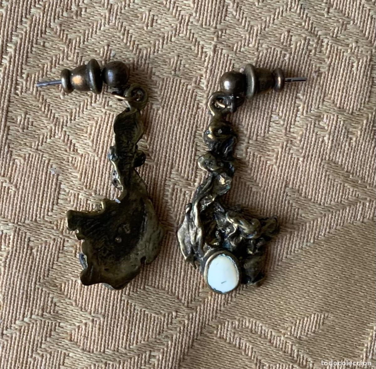 Vintage: PENDIENTES BRONCE HECHOS A MANO - Foto 4