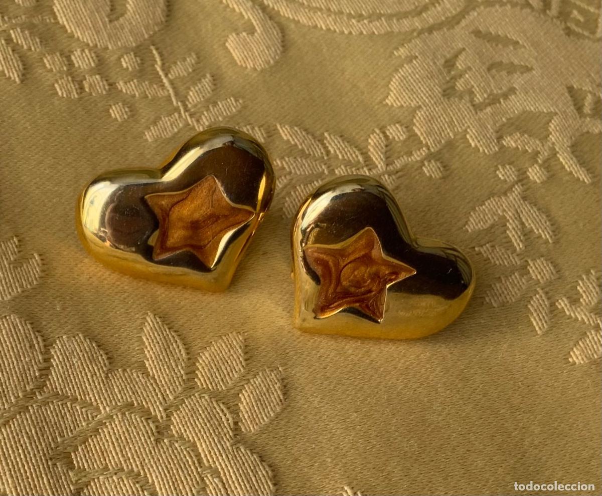 Vintage: PENDIENTES VINTAGE CORAZ&Oacute;N CON ESMALTE - Foto 1